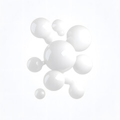 White Organic metaball shape 3d illustration isolated on white background