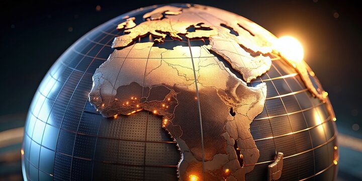 Elegant Globe Featuring Zimbabwean Architecture: A Stunning Stock Photo