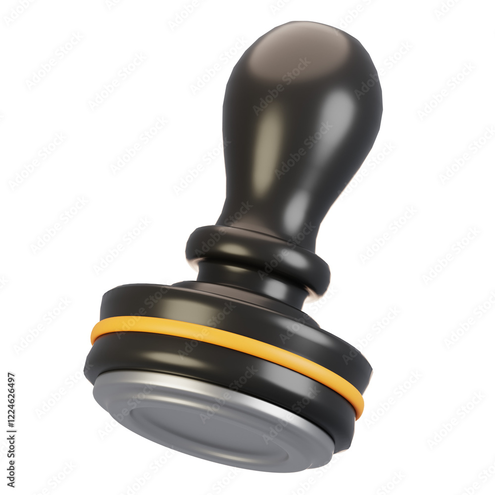 Poster 3d rendering stationery icon concept. 3d render stamp icon