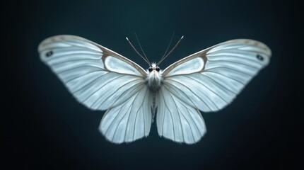 Graceful White Moth with Silver Highlights