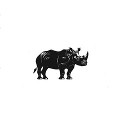 Fototapeta premium black rhinoceros isolated on white