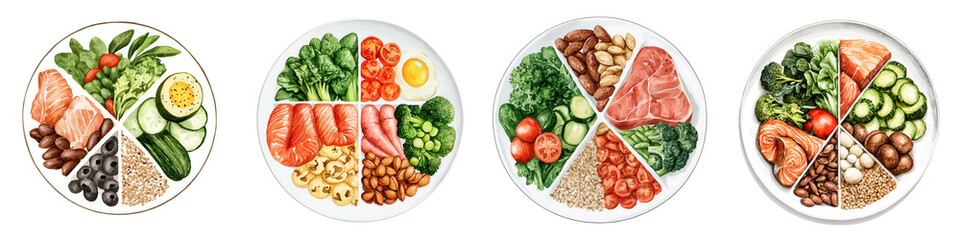 Colorful Healthy Plate with Fresh Ingredients and Balanced Nutrition