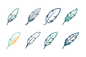 Download a high-quality elegant feather line art vector icon and illustration. Perfect for logos, branding, boho designs, stationery, tattoo art, and decorative projects