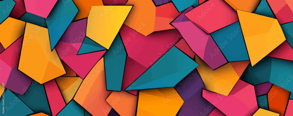 Poster colorful abstract geometric vector background with overlapping shapes.
