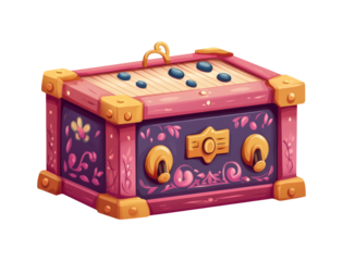 Mysterious Melody Box with Intricate Design and Musical Elements