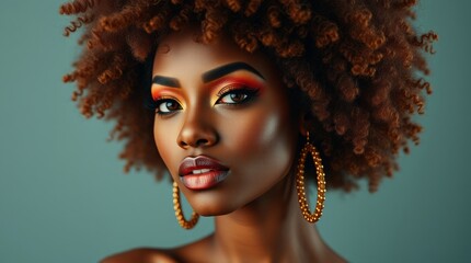 Obraz premium Portrait of an African American woman glamorous makeup.