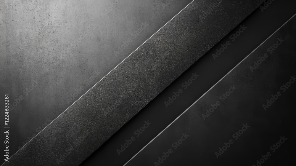 Poster minimalistic monochrome background with a single diagonal line crossing a smooth gray canvas