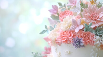 Delicate Sugar Flower Wedding Cake Design