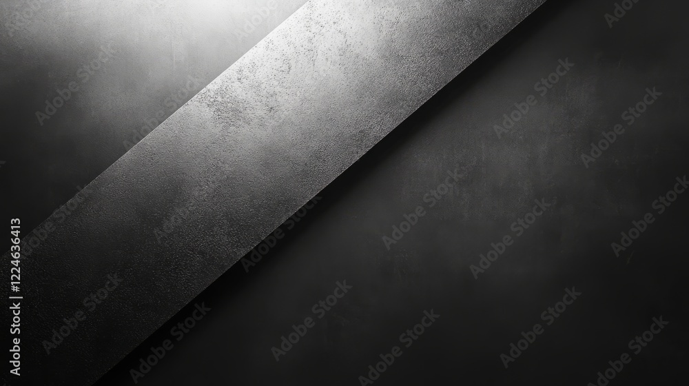 Poster minimalistic monochrome background with a single diagonal line crossing a smooth gray canvas