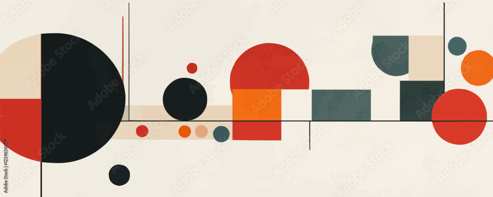 Poster modern vector art with geometric shapes and abstract design elements.