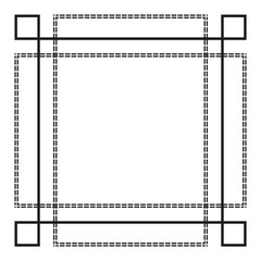 Hand drawn frame. Rectangle box. Sketch doodle border.