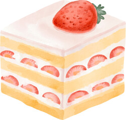 watercolor strawberry cake