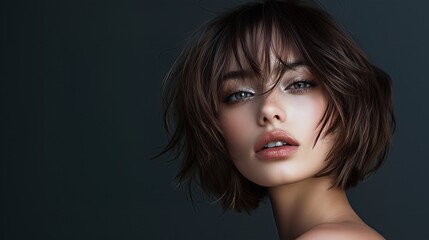 Shaggy Short Bob for Round Faces for woman