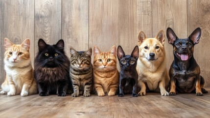 Adorable Pets Posing Together: A Delightful Collection of Cats and Dogs