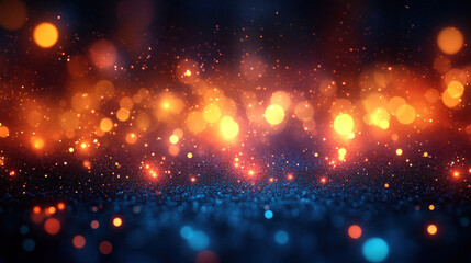 Fototapeta premium An aesthetic wallpaper of blurred, glittering lights resembling a festive night scene