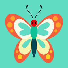 Vector of cute cartoon butterfly.