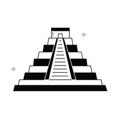 Chichen Itza Mayan Pyramid Vector Icon Design
