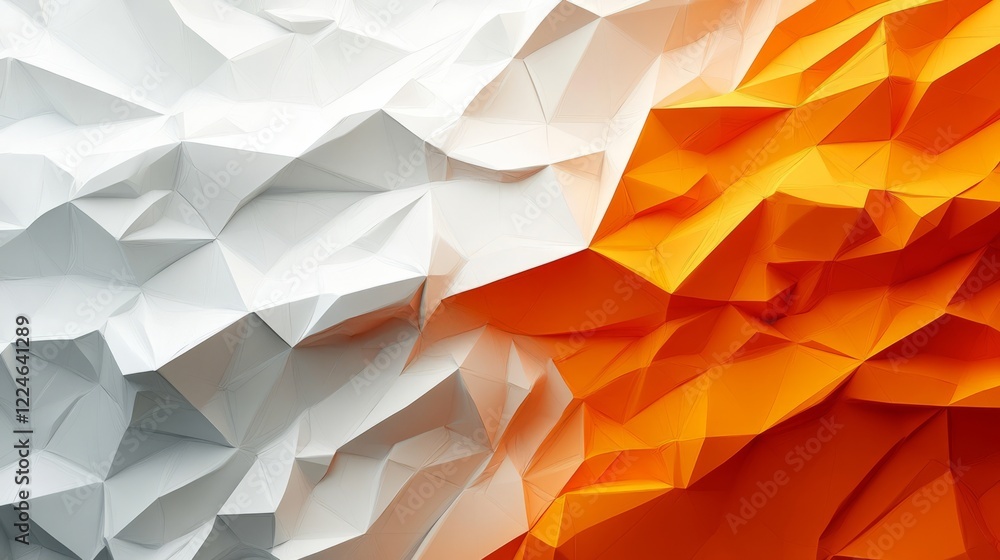 Poster dynamic abstract business card wallpaper with angular patterns in vibrant orange and white tones