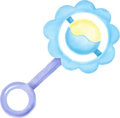watercolor baby rattle