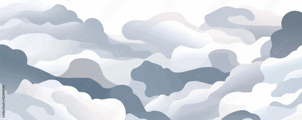 Aufkleber serene sky vector art with abstract cloud patterns.