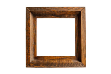 A rustic wooden frame stands empty against a neutral backdrop, inviting creativity and artistic expression in an inspiring studio setting isolated on transparent background