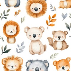 Adorable Australian animals pattern, nursery decor