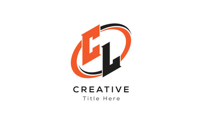 Obraz premium CL creative letter logo with circle area. Initial letter CL linked circle uppercase monogram logo. CL initial letter logo vector design.