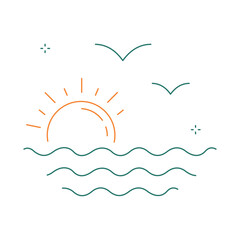 Golden Hour Sunset Vector Icon Design