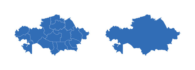 Kazakhstan Map vector icon. Minimalistic Colorful Map of Kazakhstan.