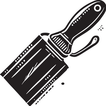 black paint scraper tool clip art preview