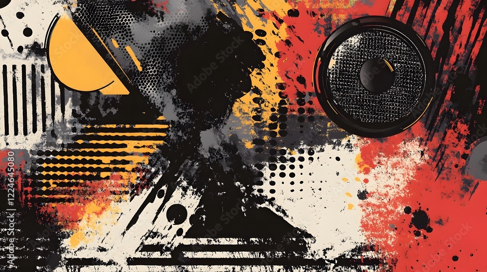 Poster vibrant abstract explosion of color and texture