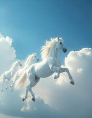  Running Horses Formed by Clouds