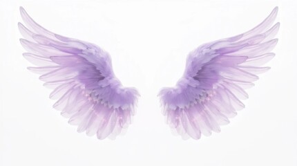 Light Lavender Angel Wings with Sparkling Particles Floating Gently