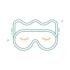 Travel Sleep Eye Mask Vector Icon Design