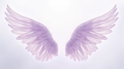 Fototapeta premium Angelic Light Lavender Wings with Sparkling Particles