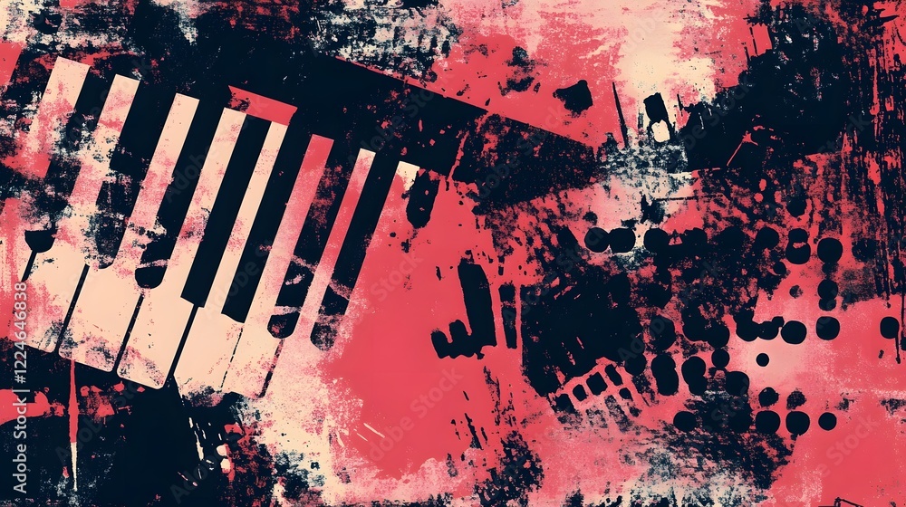 Poster Vibrant Explosion of Abstract Expressions in Striking Colorful Patterns and Textures