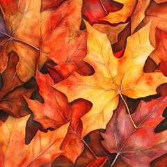 Autumn Maple Leaves Background Texture