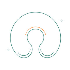 Portable Travel Pillow Vector Illustration Icon Design