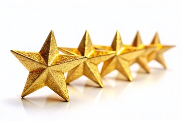 Obraz premium Five Star Rating Isolated on White Background - High-Resolution Stock Photo