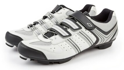 White and Black Cycling Shoes