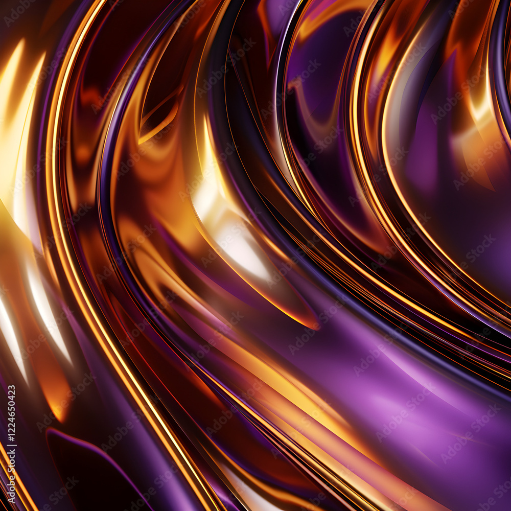 Aufkleber abstract swirling patterns in vibrant metallic colors create a visually striking design.