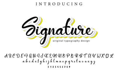 Signature Font Stylish brush painted an uppercase vector letters, alphabet, typeface