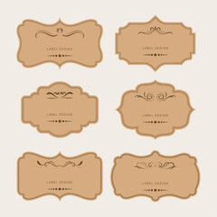 Vintage label and decoration frames collection. Retro classic badge. vector illustration
