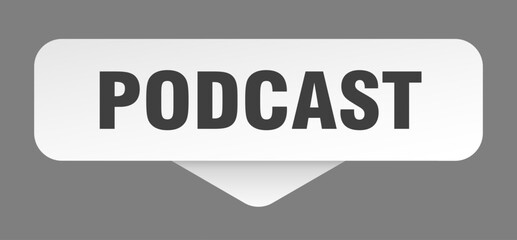 podcast sticker. podcast sign isolated on gray background