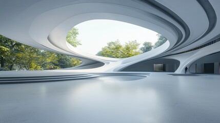Curved Modern Building Interior