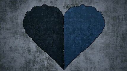 Divided Heart Abstract Grunge Texture Art