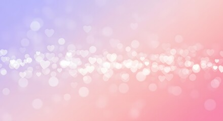 Soft Pastel Heart Bokeh Gradient Background. valentine background

