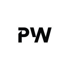 PW monogram logo design letter text name symbol monochrome logotype alphabet character simple logo