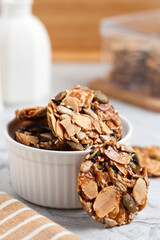 Florentine cookies. Eid cookies made from various nuts seeds and sugar.