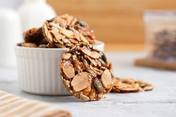 Florentine cookies. Eid cookies made from various nuts seeds and sugar.